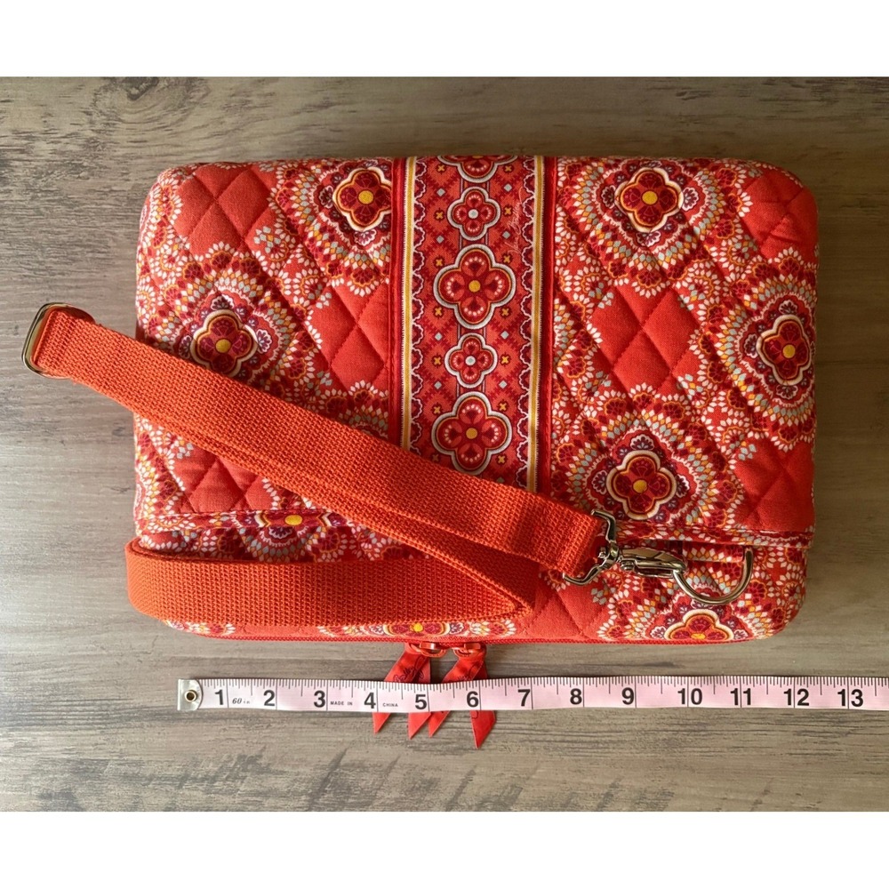Vera Bradley Bohemian Quilted Tablet Laptop Case Paprika Crossbody Hardshell - Picture 4 of 8
